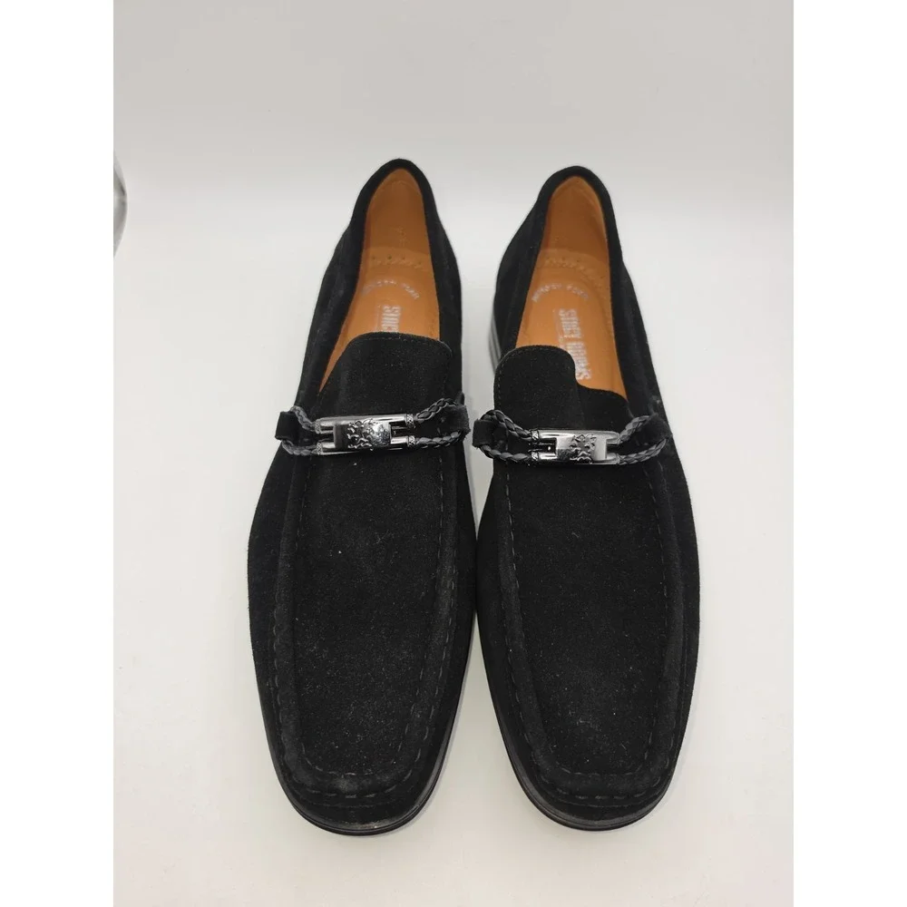 Stacy Adams Neville Mens Loafers Black Suede Moc Toe Bit Slip On Shoes Size 8M